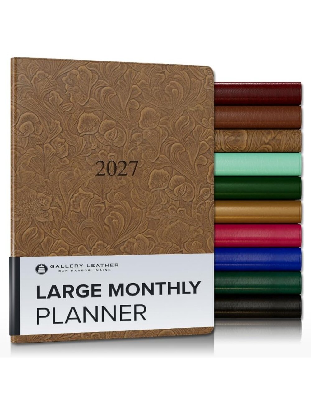 Floral Large Monthly Planner 2026-2027 | Leather Cover, Stylish Organizer